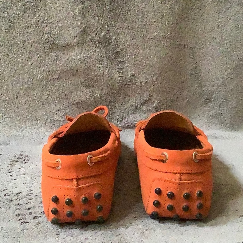 TOD'S Moccasin Suede Driving Loafers Burnt Orange Size 37 - Picture 6 of 14